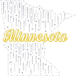 Minnesota State Flock Rhinestone Personalised Iron On Transfers